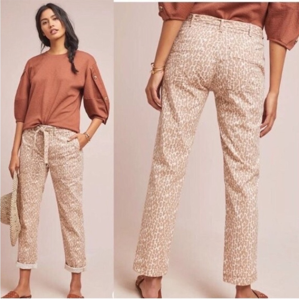 Anthropologie The Wanderer Pant 32 Ankle Slim Animal Print